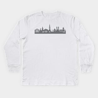 Freiburg in gray Kids Long Sleeve T-Shirt